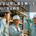 現場で打ち合わせをする作業員たち