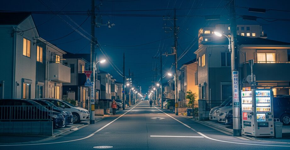 人気のない夜の住宅街