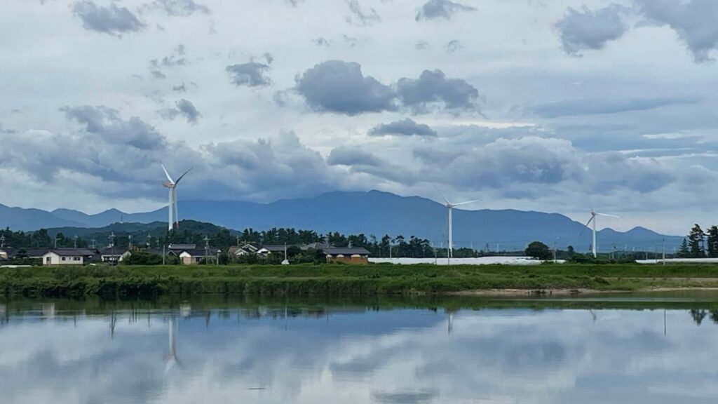風車が見える風景