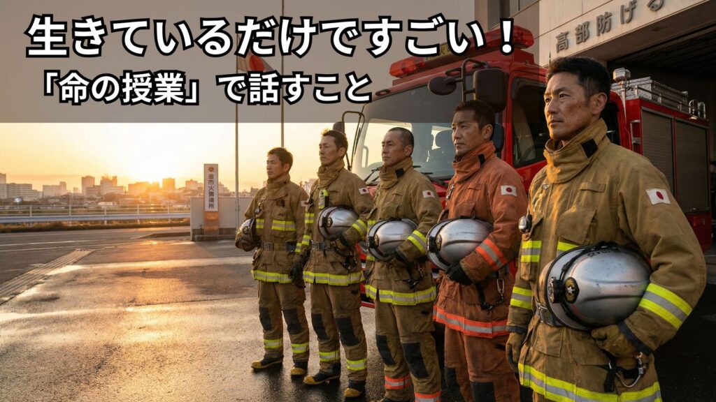 消防署前に整列した消防士