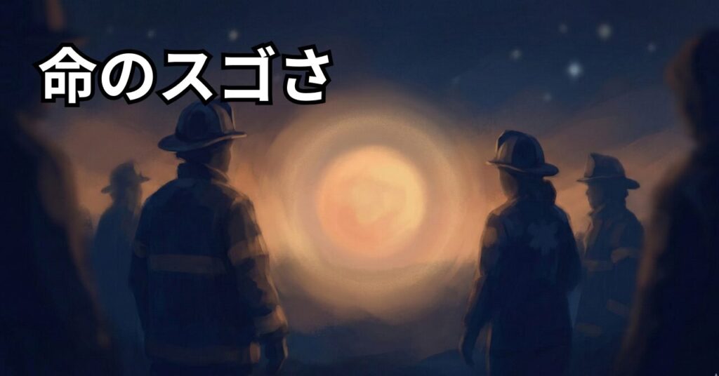 消防隊員たちが命の力に感動している姿