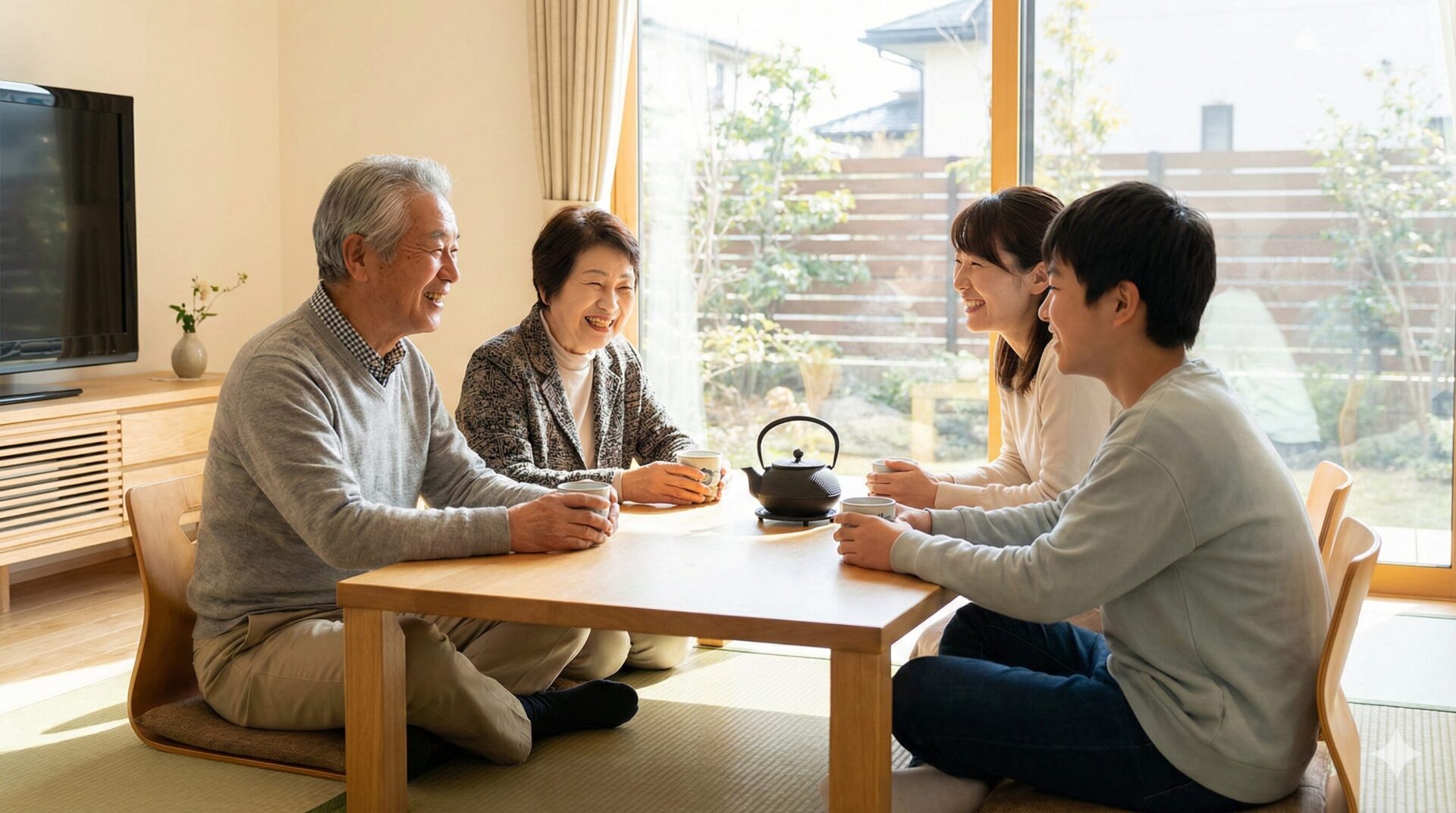 親しい家族に感謝をつたえている画像