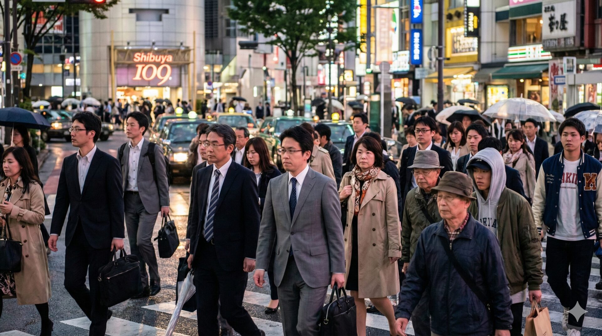 退社したサラリーマンが行きかう都会の雑踏