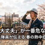 建設現場で汗をかく作業員