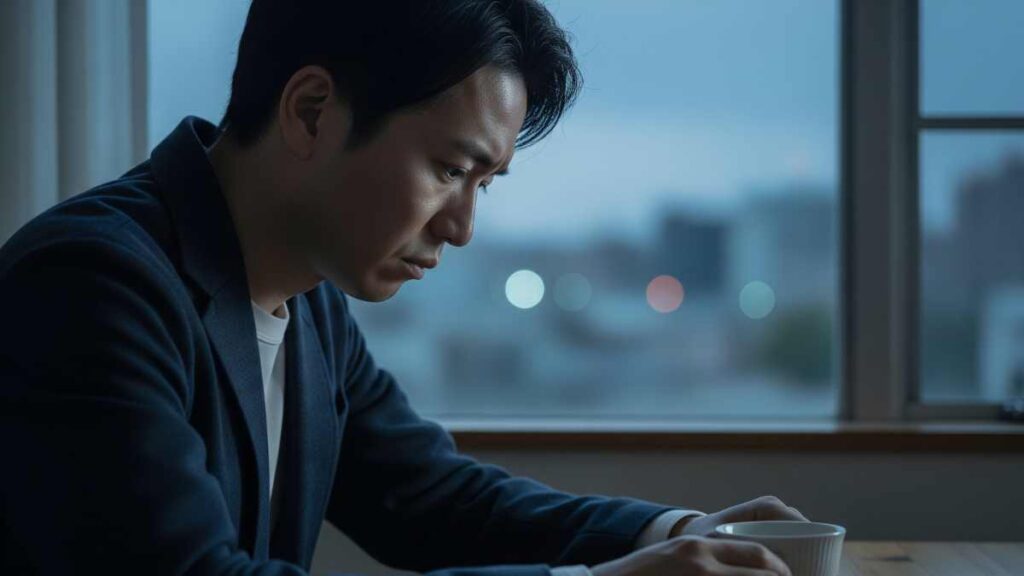 悩む男性の横顔