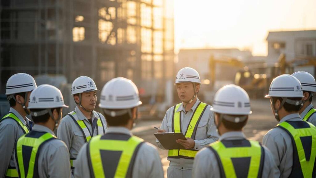 建設現場の朝礼